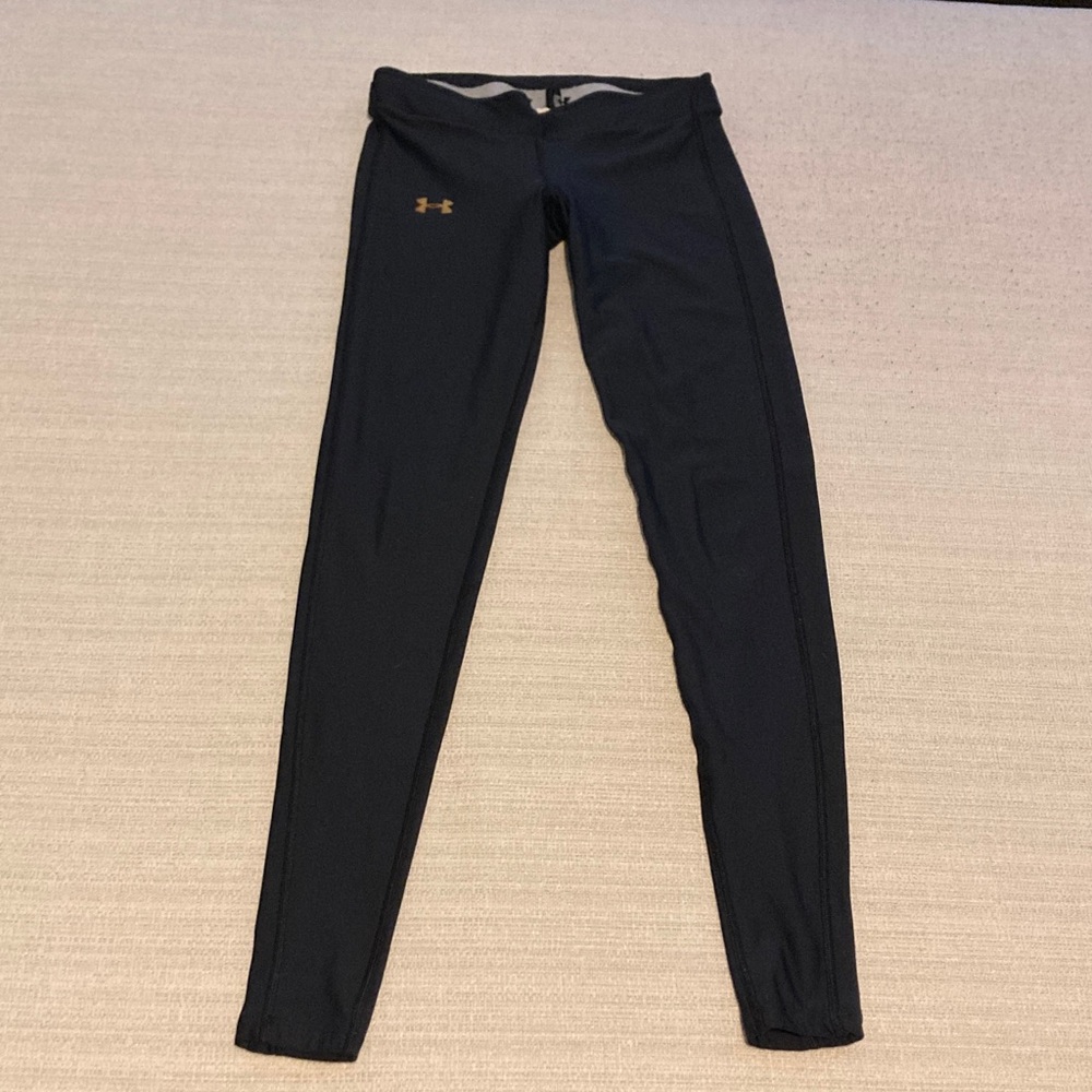 Under Armour Black Leggings with Gold Logo